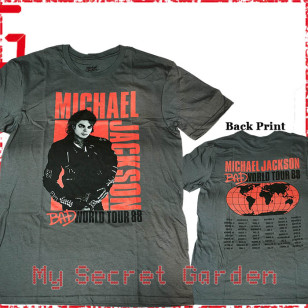 Michael Jackson - Bad World Tour '88 Official Unisex T-Shirt ( Men S, M, L, XL ) ***READY TO SHIP from Hong Kong***